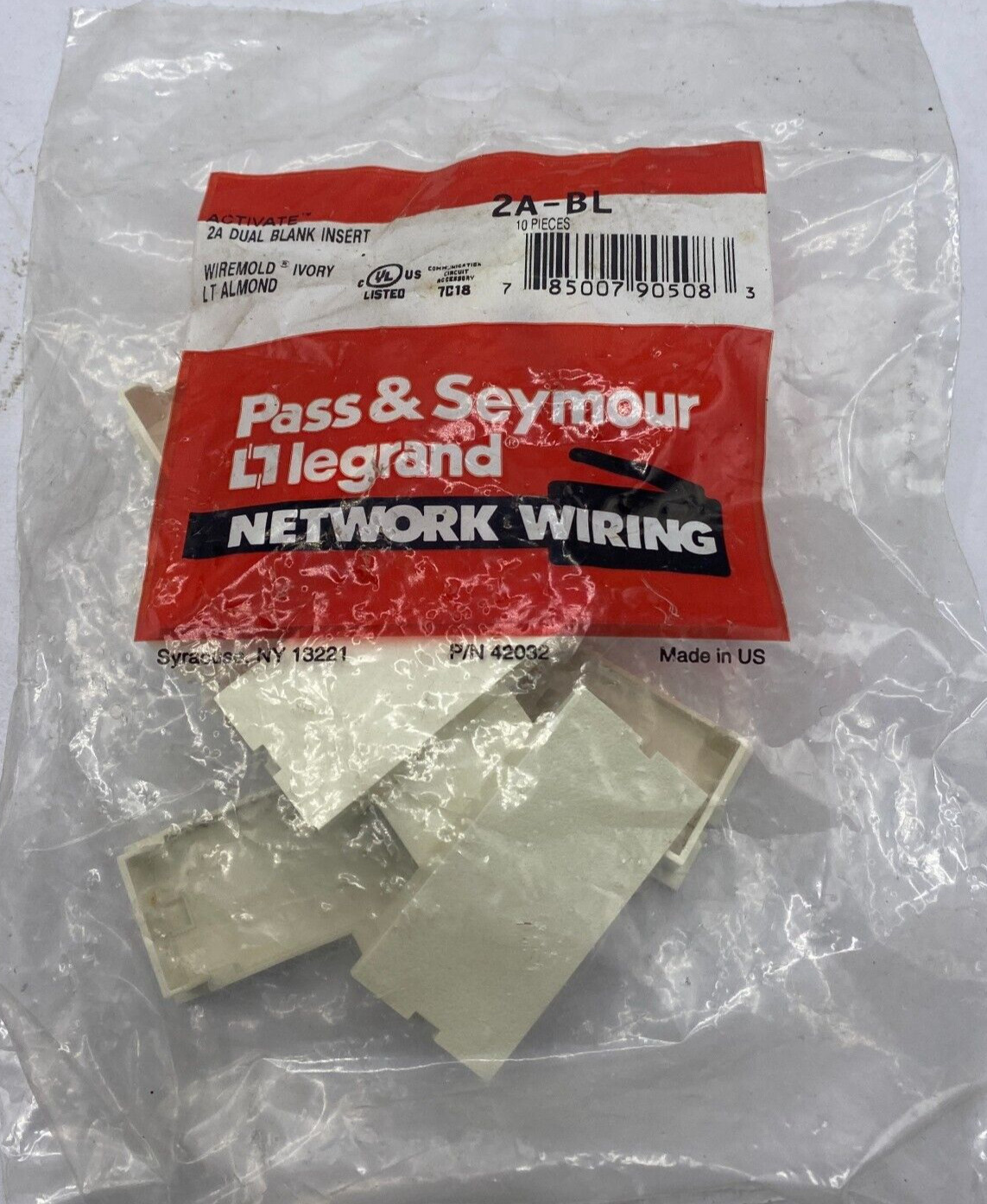 Pass&Seymour Network Wiring 2A-BL ACTIVATE 2A DUAL BLANK INSERT PACK OF 17🔔