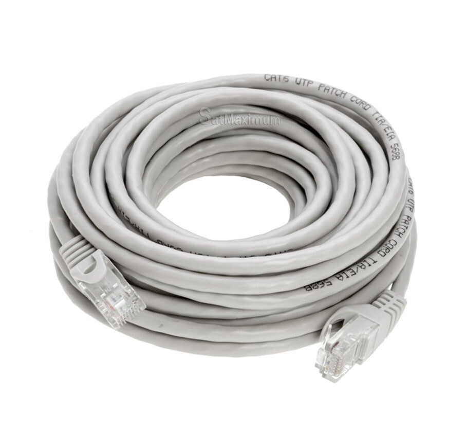 CAT5e Ethernet Patch Cable RJ-45 LAN Internet Cord Gray 25FT-200FT Multipack LOT