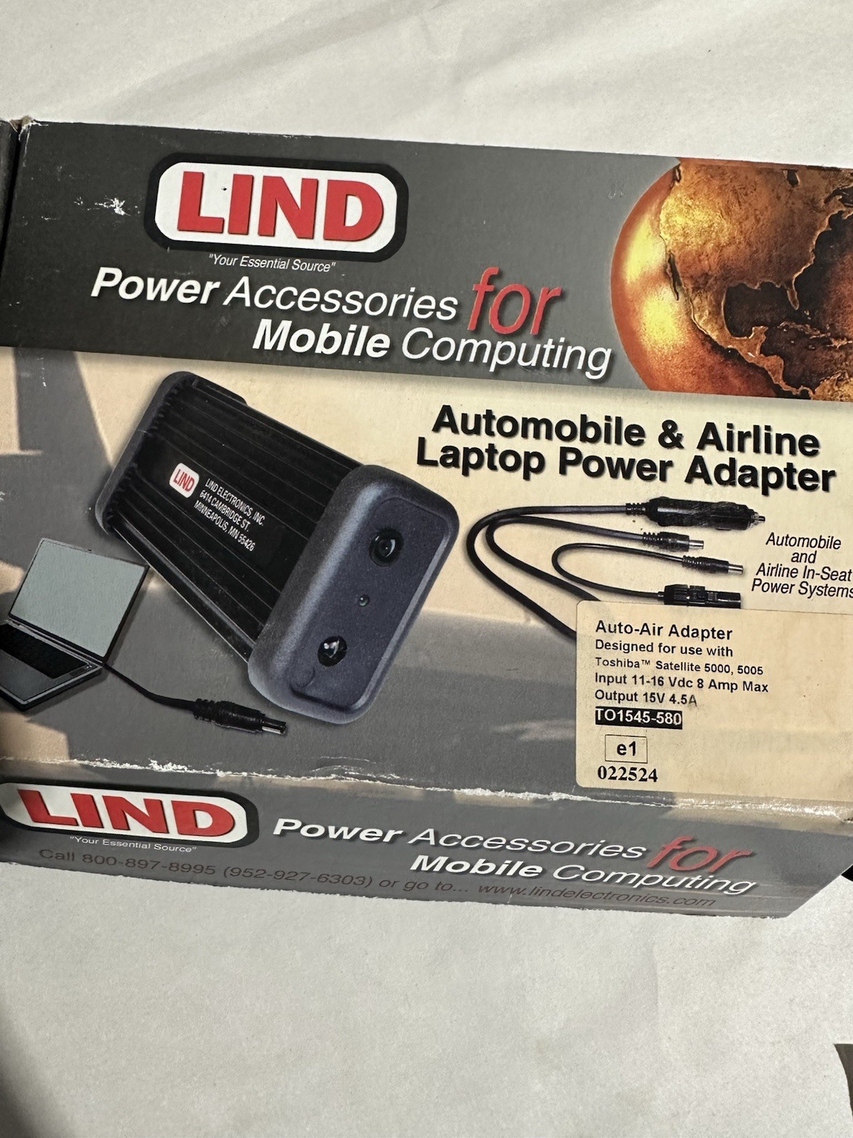 Lind Power Adapter For Mobile Computing Auto  Airline Laptop Power Source