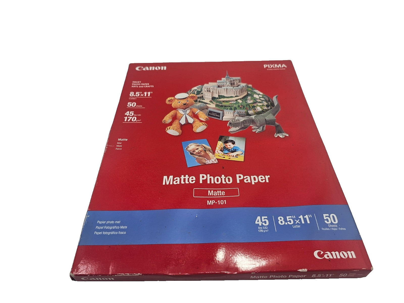 Canon PIXMA MP-101 Matte Photo Paper 8.5"x11" Letter 45 lb 50 Sheets Open Box