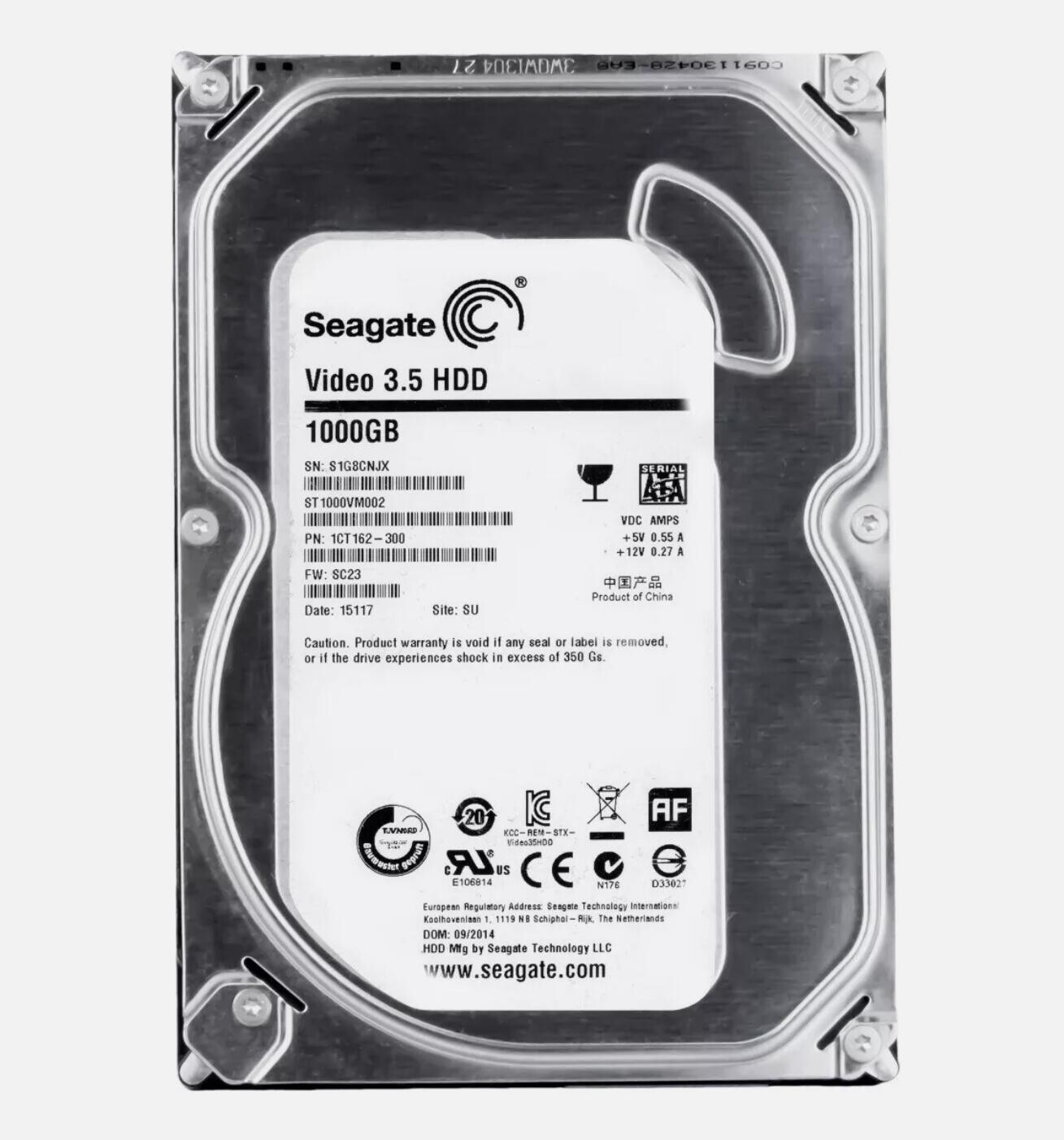 FOR Seagate ST1000VM002 Pipeline HD 5900RPM 1TB SATA 3.5" PC CCTV DVR HDD