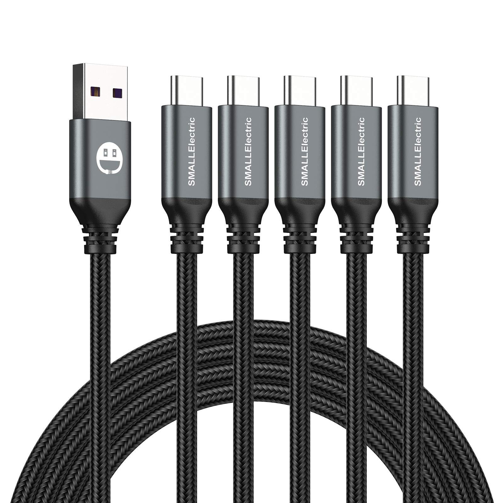 5Pack 10ft USB C Cable, Extra Long A to USB-C 10foot Type C 10foot, Grey 