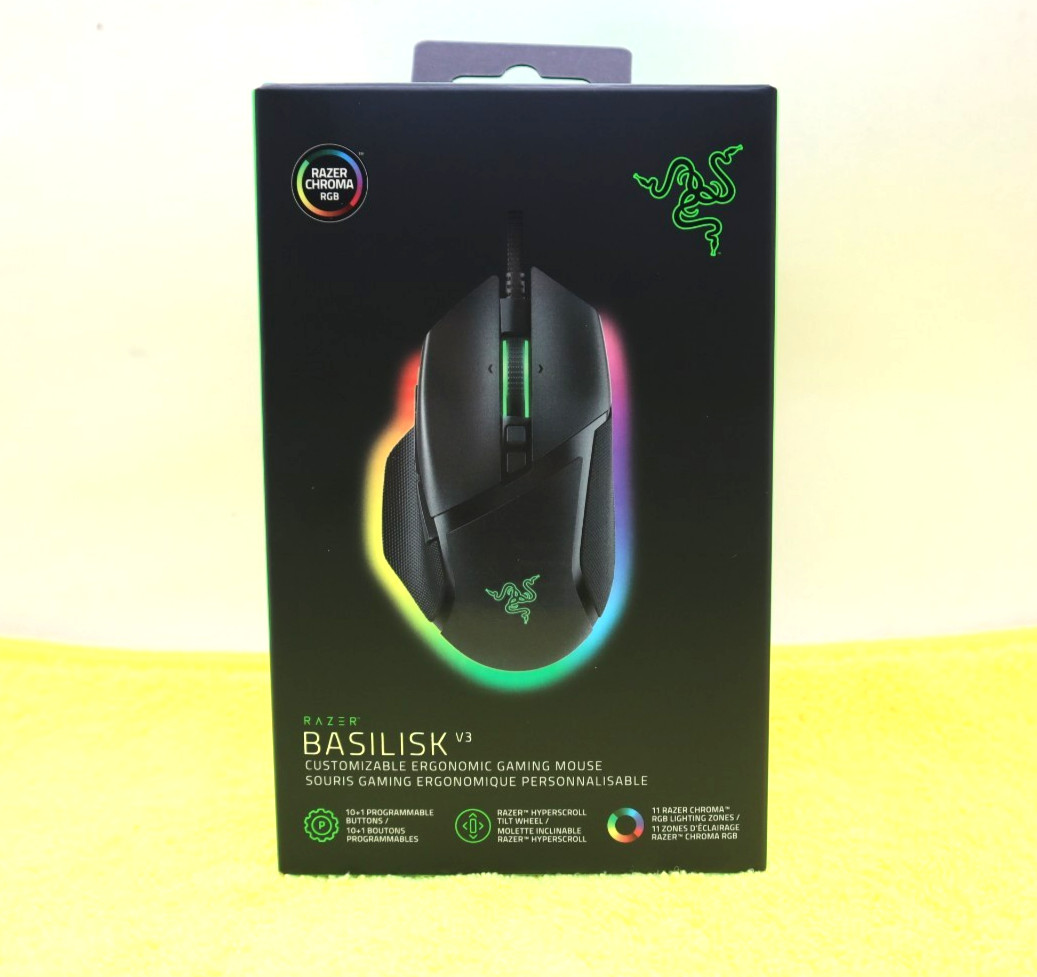 RAZER BASILISK V3 CUSTOMIZABLE GAMING MOUSE RZ01-04000100-R3U1 / NEW, .