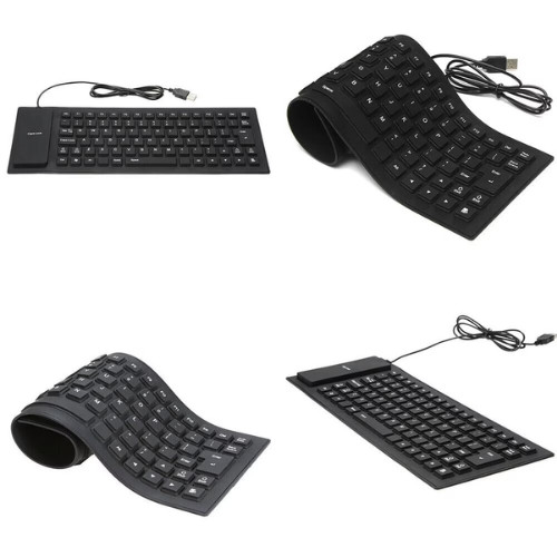 85Key Flexible Silicone Keyboard Waterproof & Dustproof Foldable USB Wired