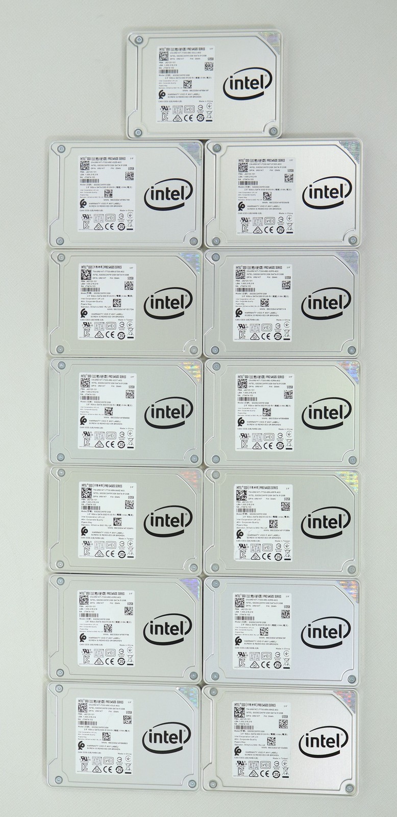 Lot of 13x Intel Pro 5450S Series 512GB 2.5" SATA SSD R81KT