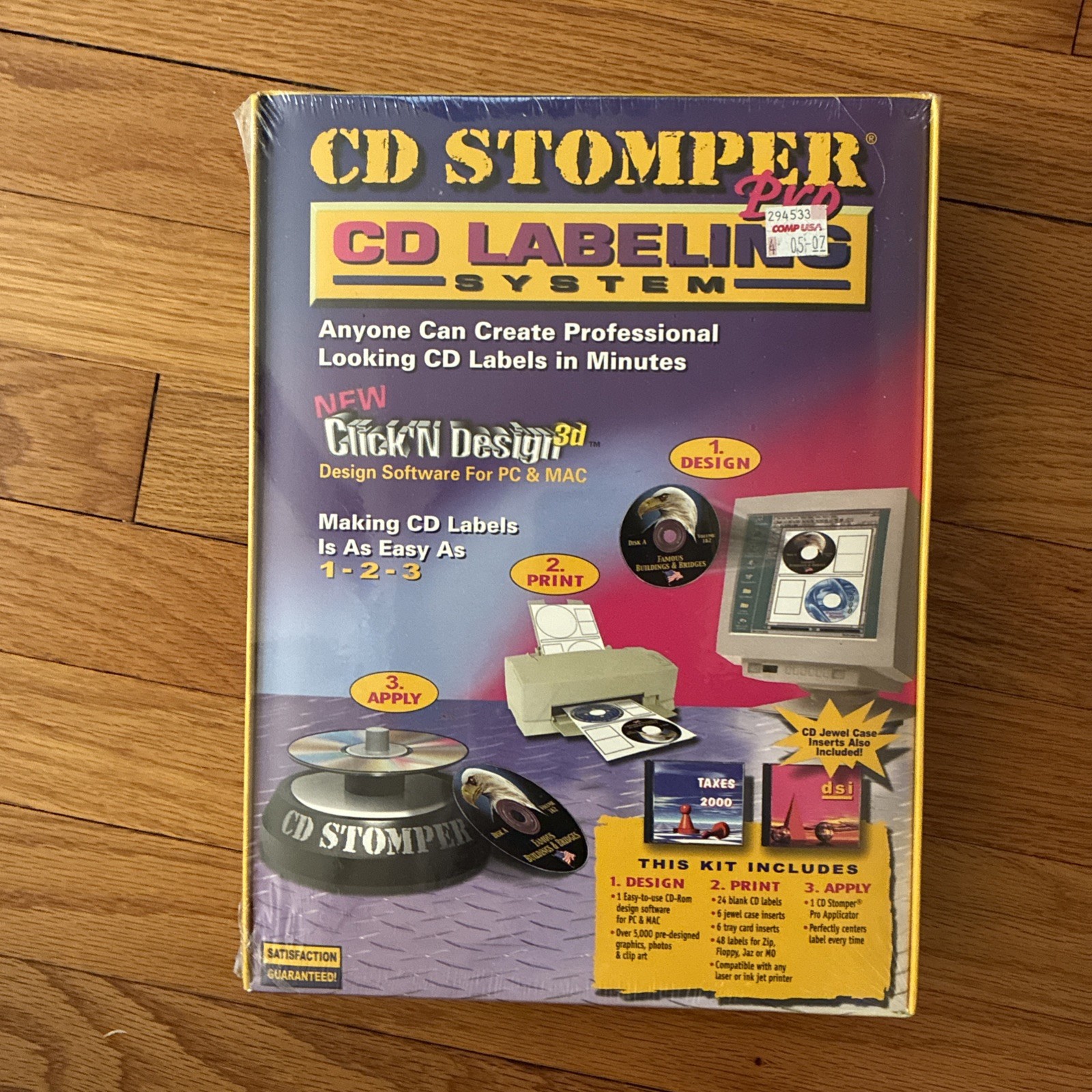 New Sealed CD Stomper Pro CD Label Design System Kit PC & Mac Software Labeling 