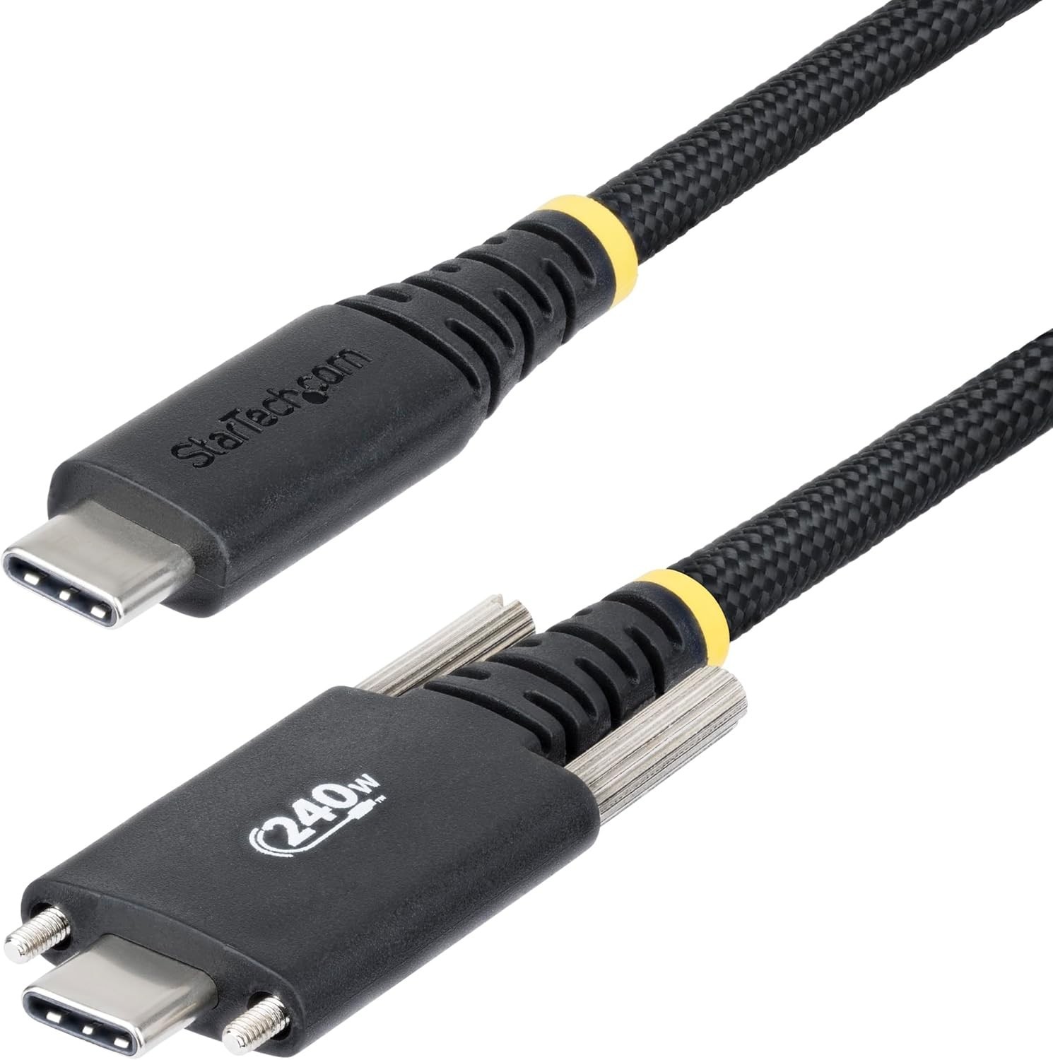 StarTech 10ft/3m USB-C charging cable with side locking screws 240W PD EPR NEW