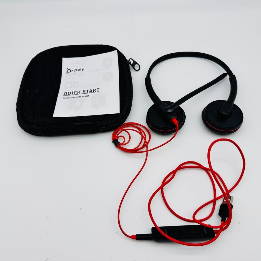 Plantronics Blackwire C3200 USB-A Over The Ear Headset w/ Case