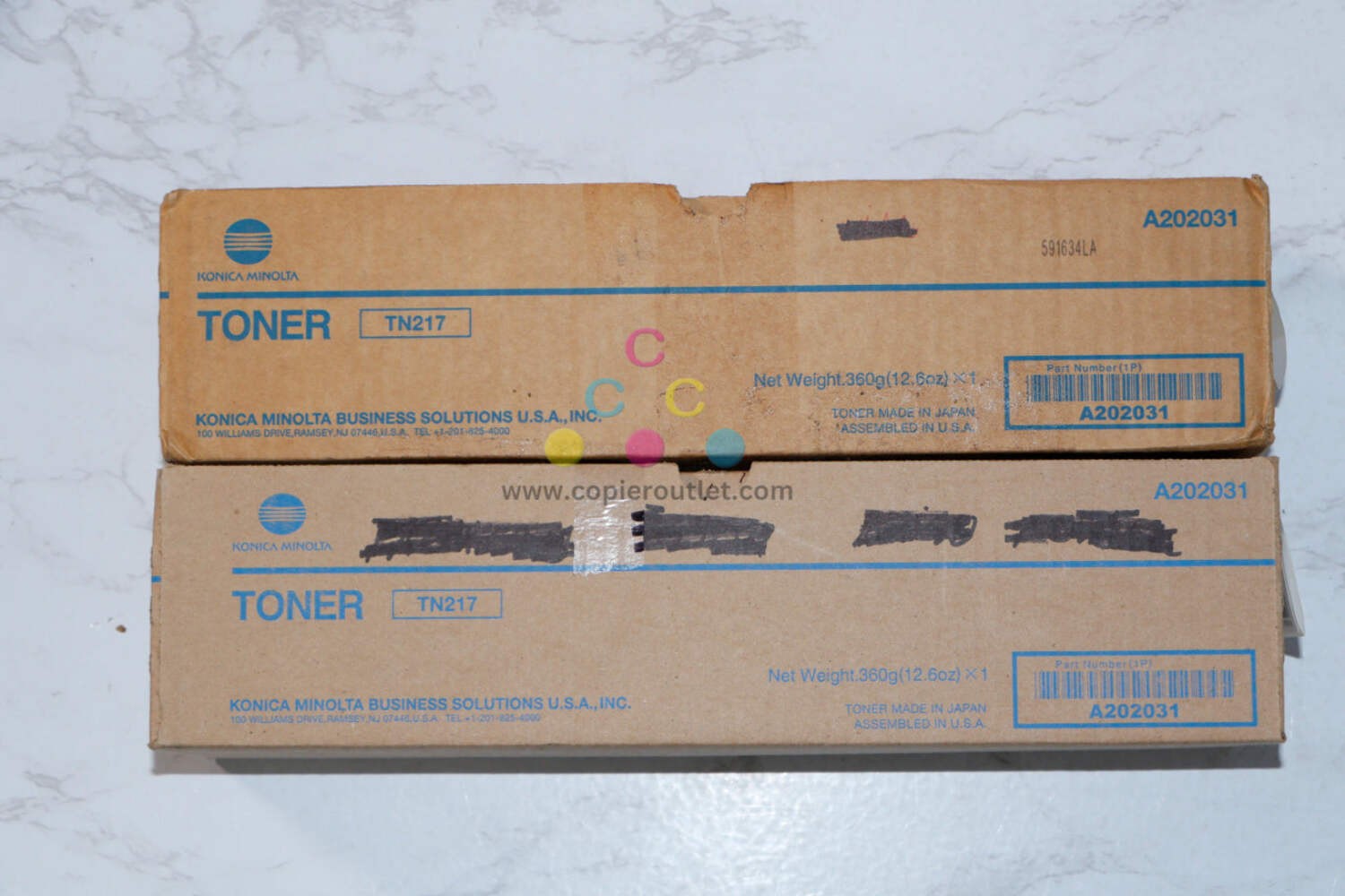 2 Cosmetic OEM Konica Minolta Bizhub 223 & 283 Black Toners TN217 Same Day Ship