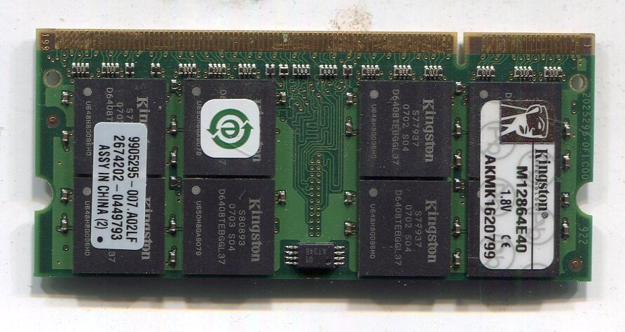 Kingston 1.8V 1GB DDR2 RAM PC2-4200 200-Pin Sodimm Memory Module M12864E40