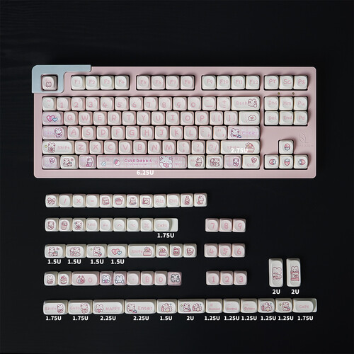 MOA Snack Bunny 148 Keys Mechanical Keyboard Keycaps Cute Girls PBT Sublimation