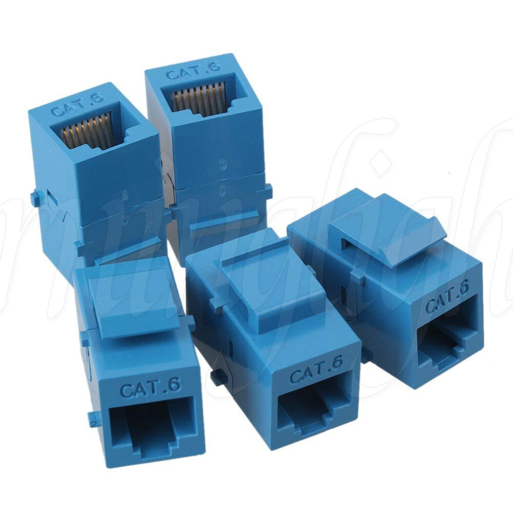 5 x Cat6 Inline RJ45 Keystone Wall Coupler Jack Adapter for Home Office Audio