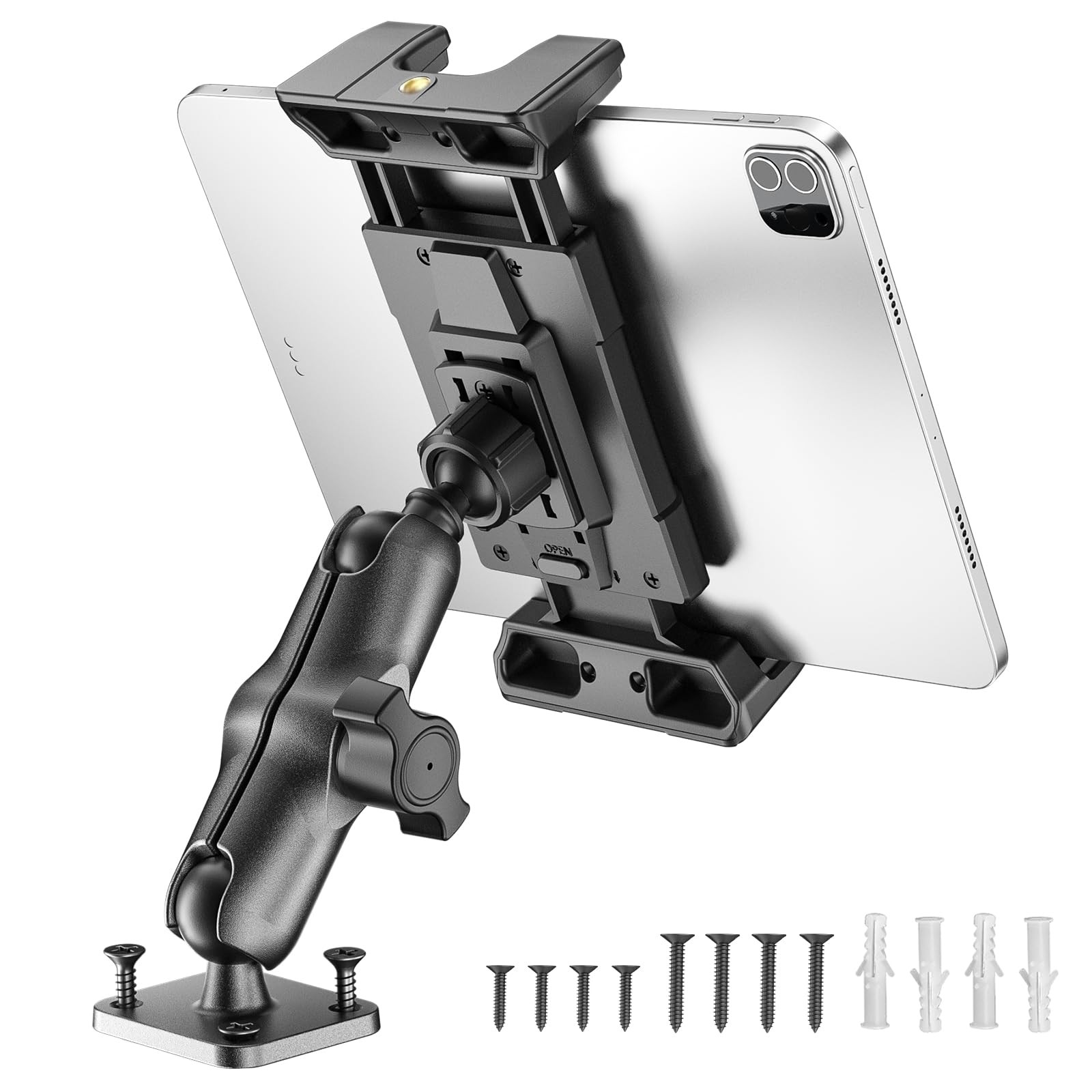 OHLPRO 4" Aluminum Arm Tablet Mount for Truck - Heavy Duty Drill Base Car Tablet