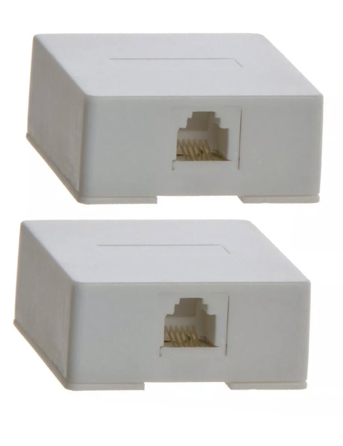 Telephone Surface Jack Dual Modular Ivory RJ11 Steren 300-146IV White