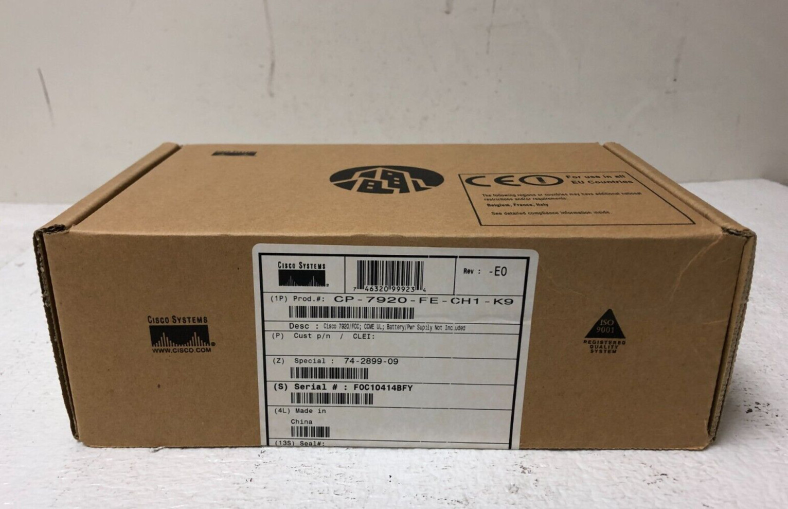 Cisco CP-7920-FE-CH1-K9 74-2899-08 Unified 2.4GHz Wireless IP Phone