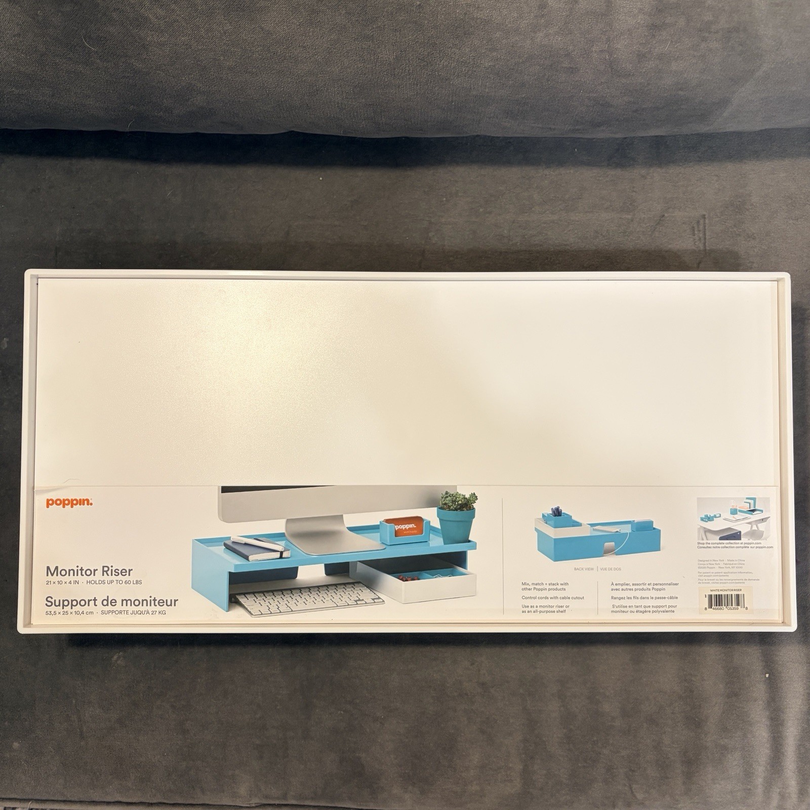 Poppin Monitor Riser Computer Stand White
