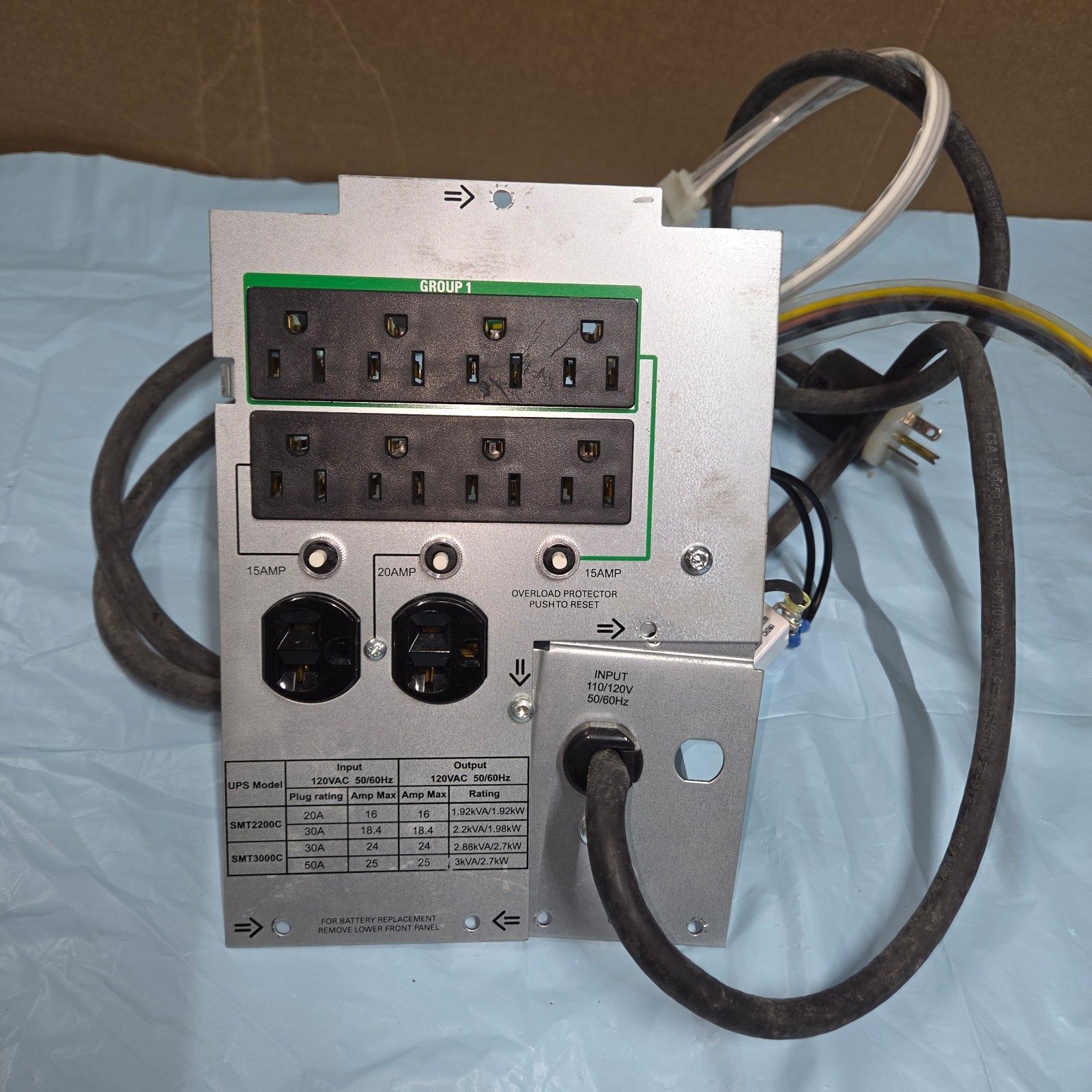 APC Dell DLT2200C SMT2200C UPS Rear Outlet Panel Power Cord 0W2162D-700