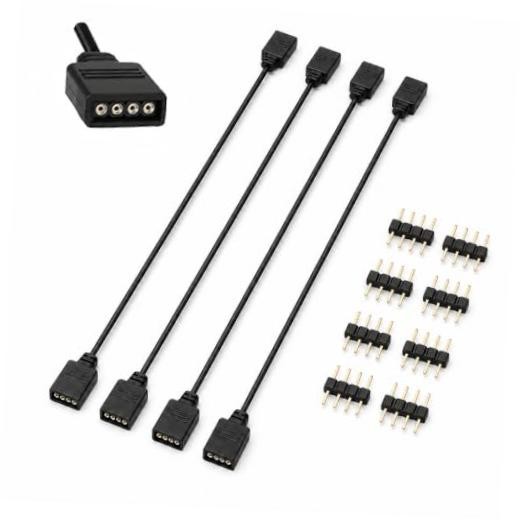 4 Pcs 12V 4-Pin Female to Female ARGB Extension Cable () 4 Pin