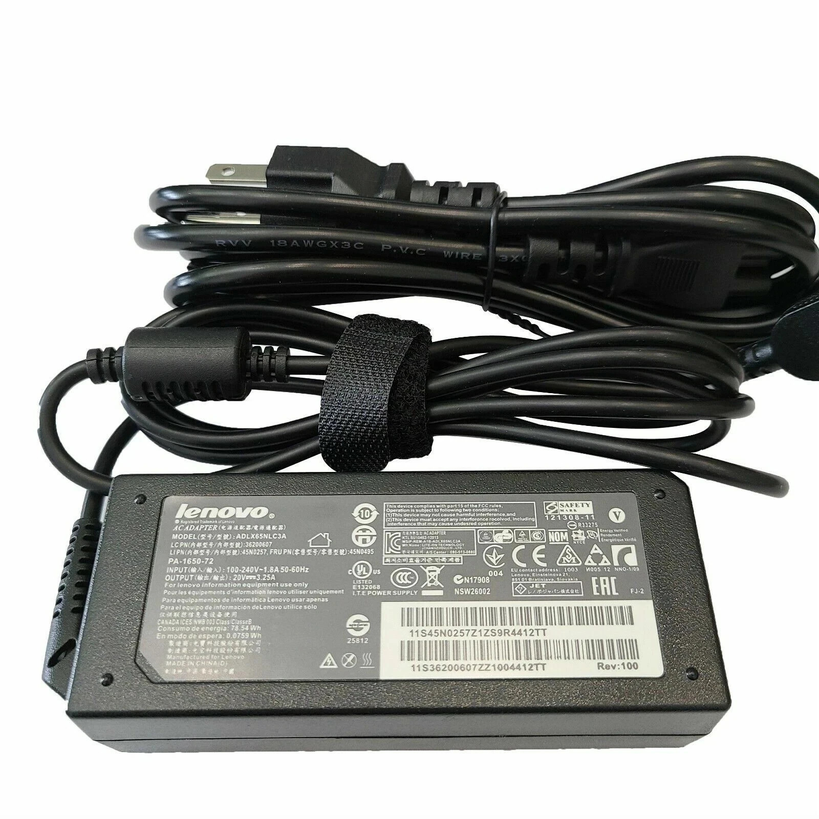 Geniune OEM For Lenovo ThinkPad 65W AC Power Adapter Laptop Charger Slim USB Tip