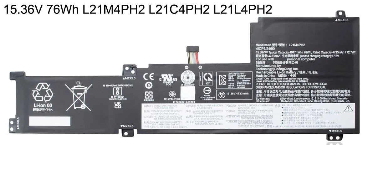 76Wh L21C4PH2 L21D4PH2 L21L4PH2 L21M4PH2 for Lenovo Xiaoxin Air 15 IAL7 2022