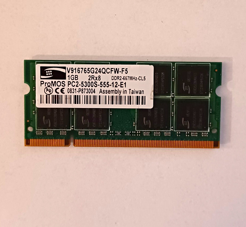 ProMOS PC2-5300S 1GB SO-DIMM 200-Pin DDR2 SDRAM Unbuffered (V916765G24QCFW-F5)