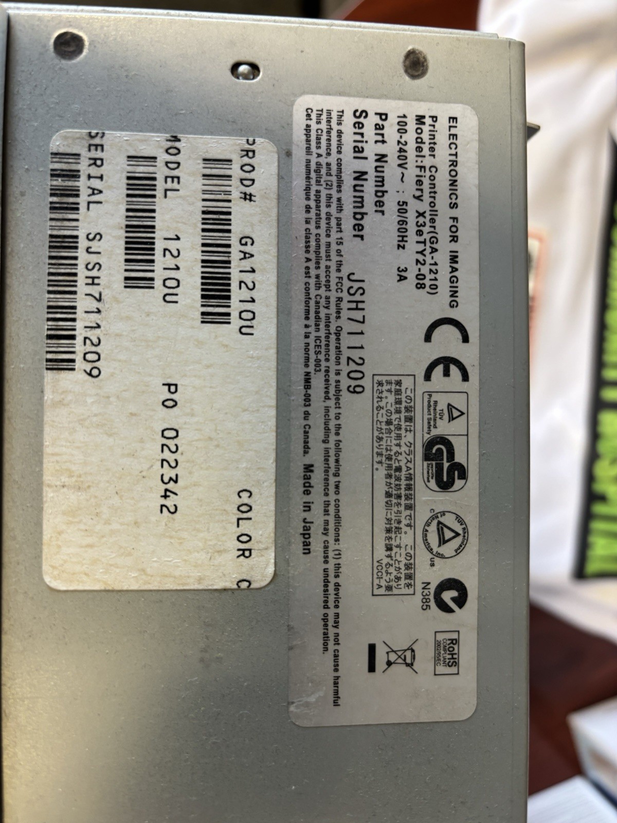 Electronics for Imaging Fiery X3eTY2-08, Printer Controller
