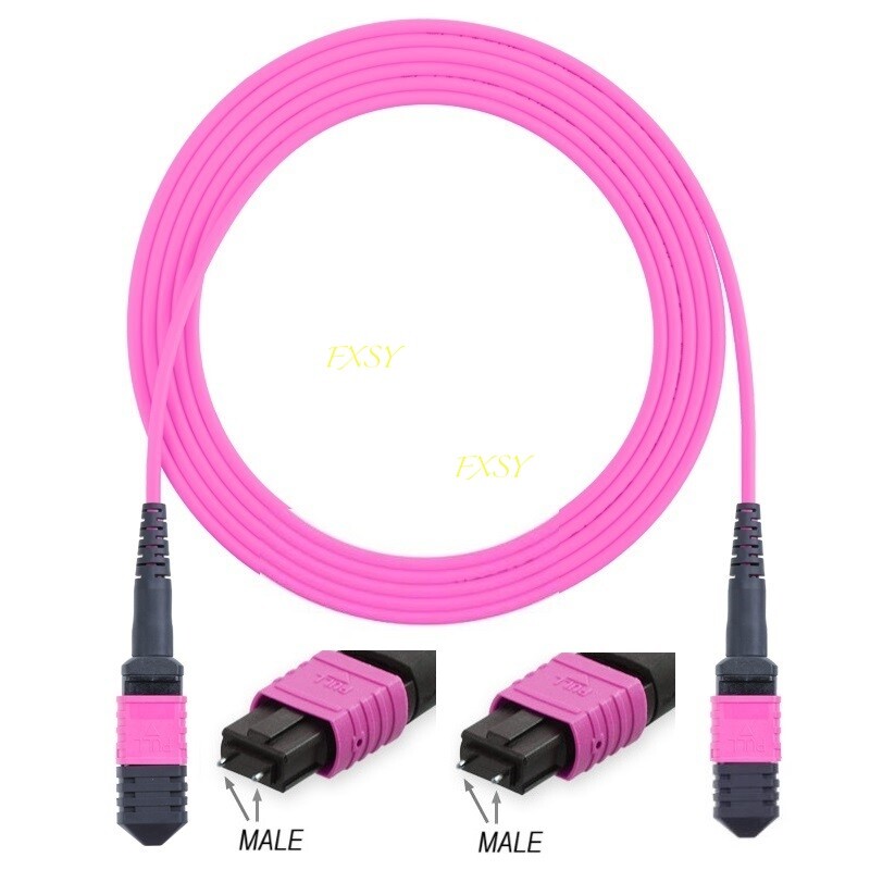 2m MPO Male To MPO Male 12 Fibers OM4 Type A Trunk Pre-terminated Cable Project