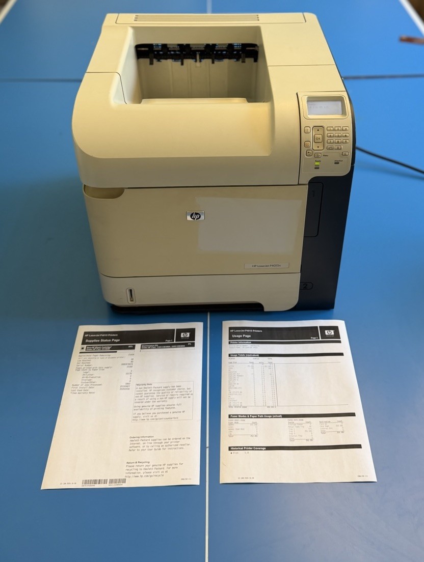 HP LaserJet P4015N Monochrome Network Laser Printer CB509A Tested/Works W Toner
