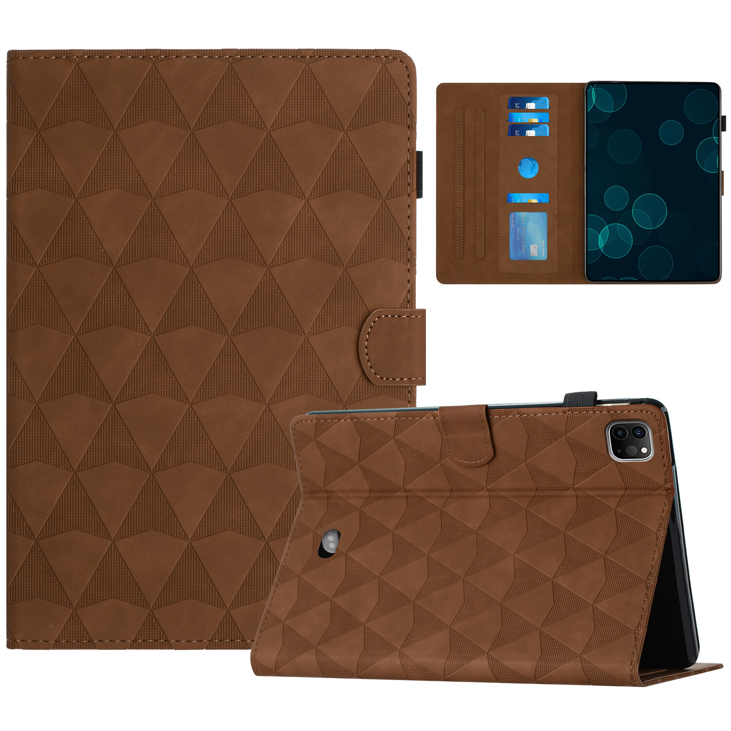 For iPad Pro 11 (M4) 2024 Smart Magnetic Leather Card Flip Stand Hard Case Cover