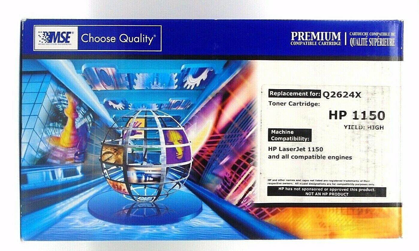 New HP LaserJet 1150 Replacement Toner Cartridge MSE High Yield Q2624X 