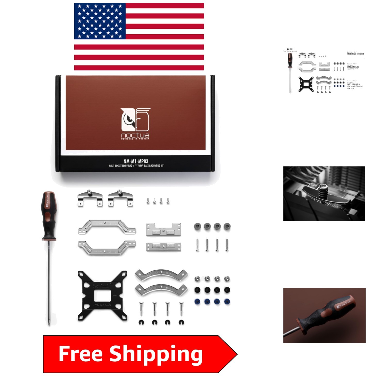Advanced CPU Cooler Mount Kit for Optimal Cooling - Compatible with AMD & Intel