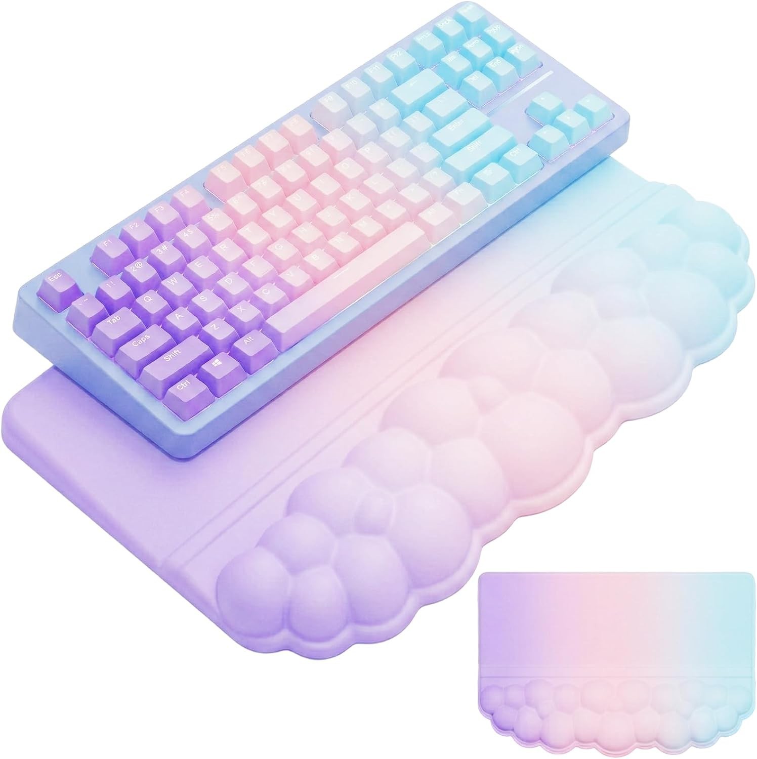 Computer Keyboard Stand Pad with Wrist Rest Colorful Cloud Keyboard Pad Suppo...