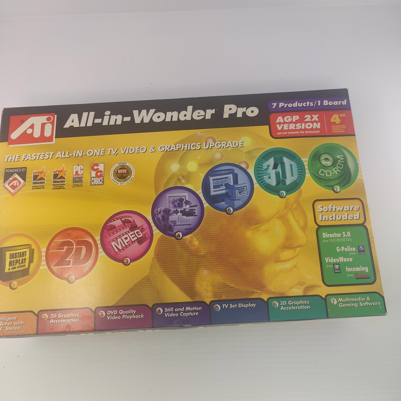 ATI All-in-Wonder Pro 4MB AGP 2X Rage Pro TV Tuner Graphics Card Boxed