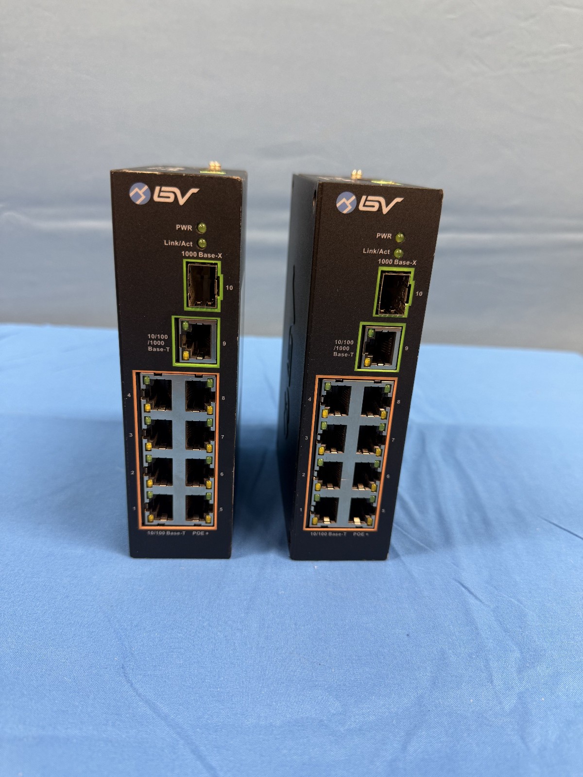 BV Tech POE-SW802-DIN 8 Port Gigabit Ethernet PoE Switch Bundle Of 2
