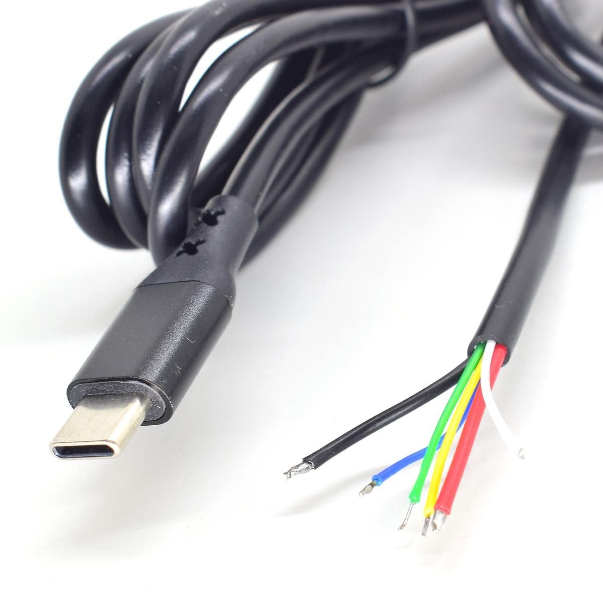 ELNONE 4FT USB C Male 6 Wire PD Fast Charge Data Cable 5A Blue,Green,White