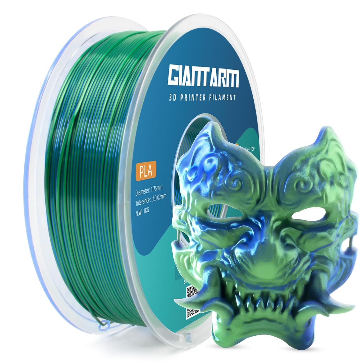 GIANTARM Dual Color Silk PLA Filament 1.75mm, 1KG Spool, Vacuum Packed
