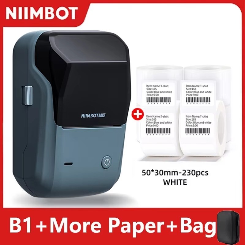 NIIMBOT B1 Bluetooth Thermal Label Printer 50x30mm/2x1.2in Labels