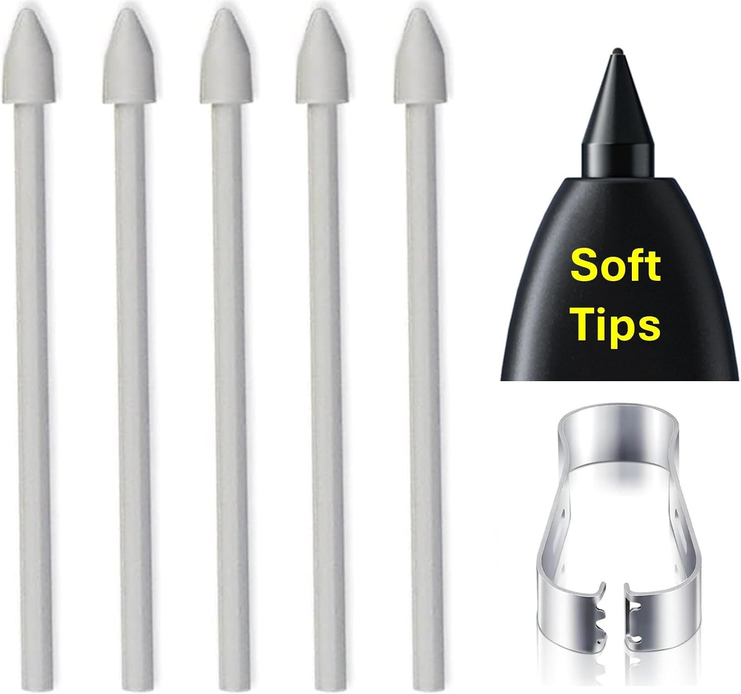 5 PCS Soft Tips OEM Tab S10 FE Pen Tips Replacement for Samsung Galaxy Tab S10 F