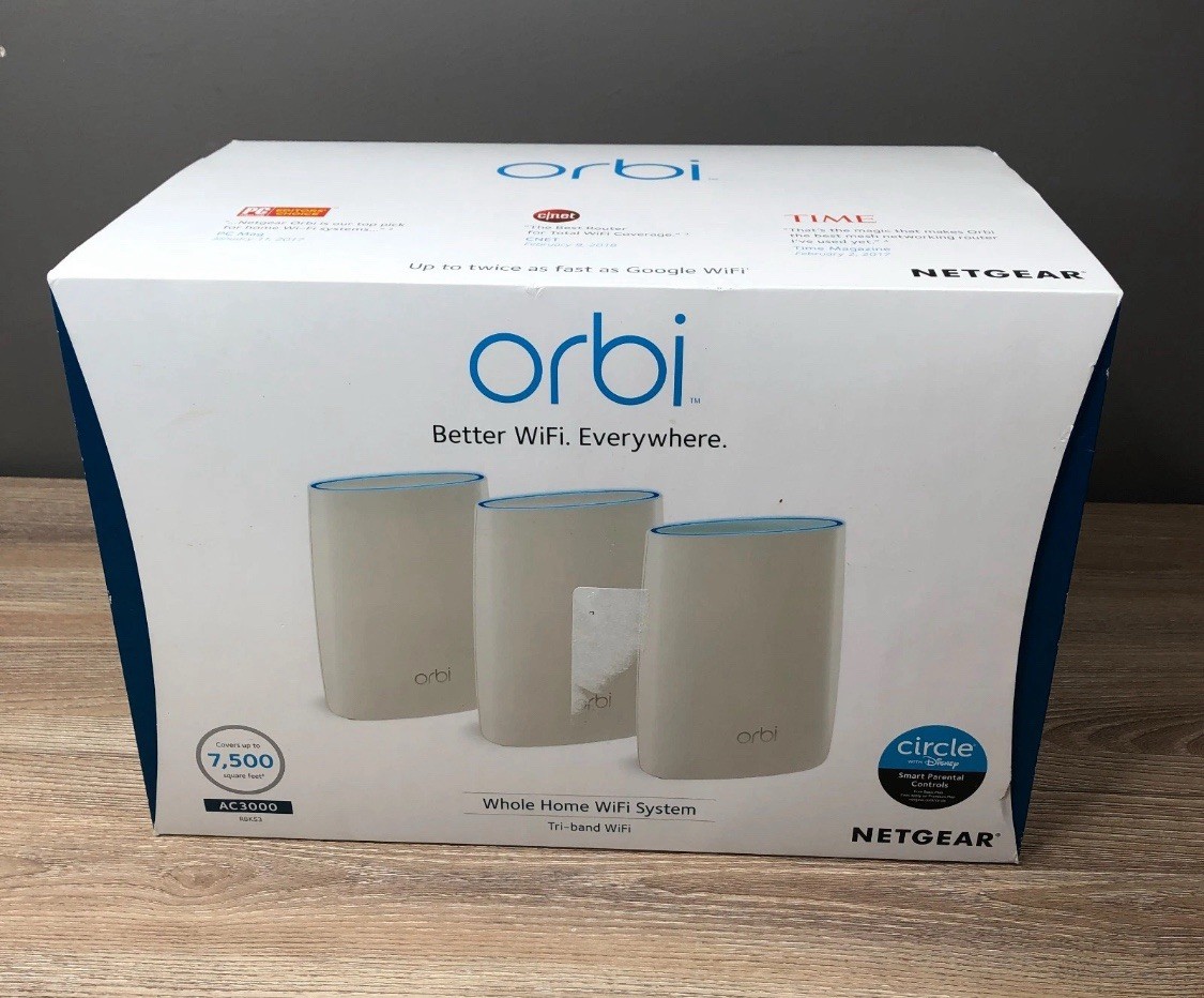 Orbi Rbk53 Mesh Wifi System by Netgear - White - 1 Router And 2 Extenders