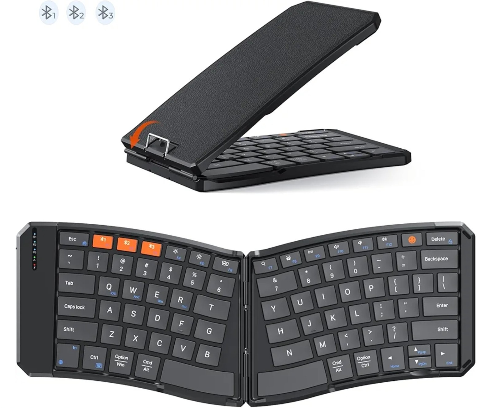 MEETION Ergonomic Foldable Bluetooth Keyboard, Split Compact Portable Keyboard f