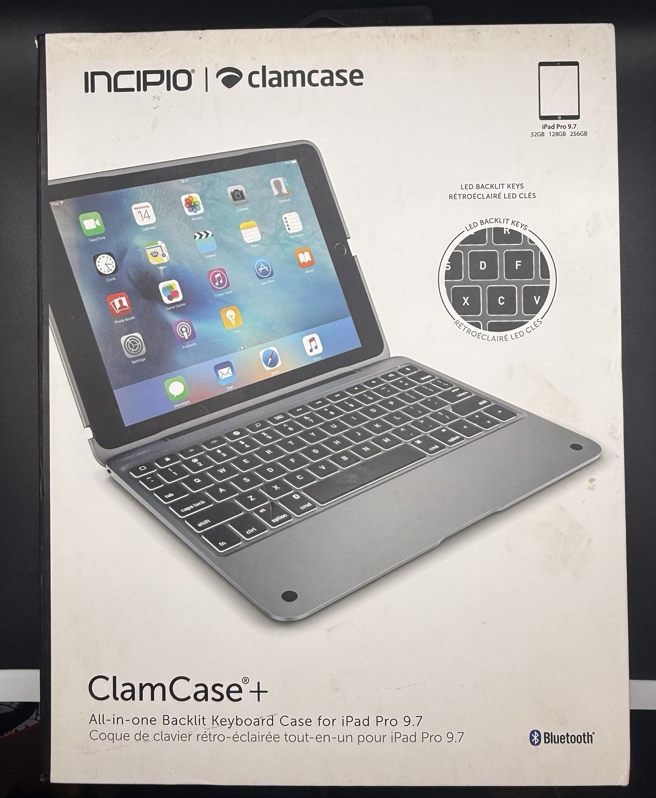 Incipio ClamCase All-in-one backlit keyboard case iPad Pro 9.7 New opened box