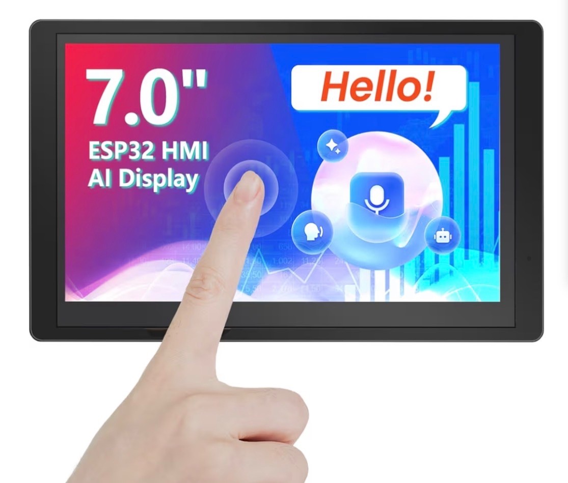 ESP32 Display 800×480, 7" HMI Advanced ESP32 IPS Touch Screen with Acrylic Case