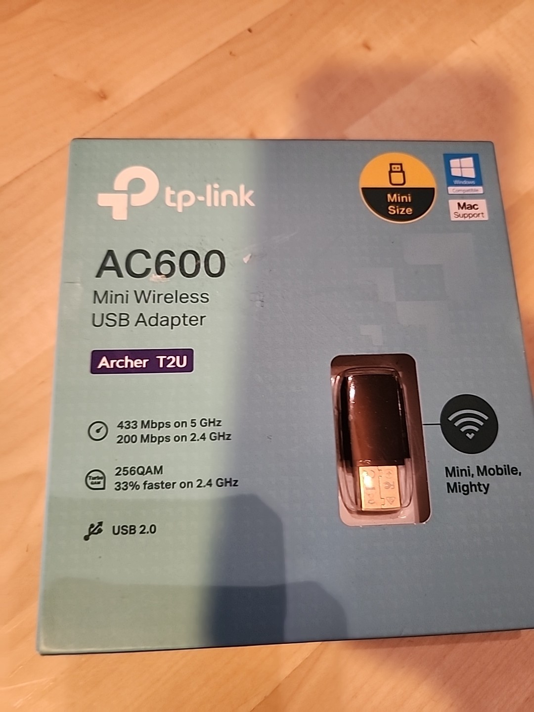The product is a TP-Link AC600 Mini Wireless USB Adapter, model Archer T2U.