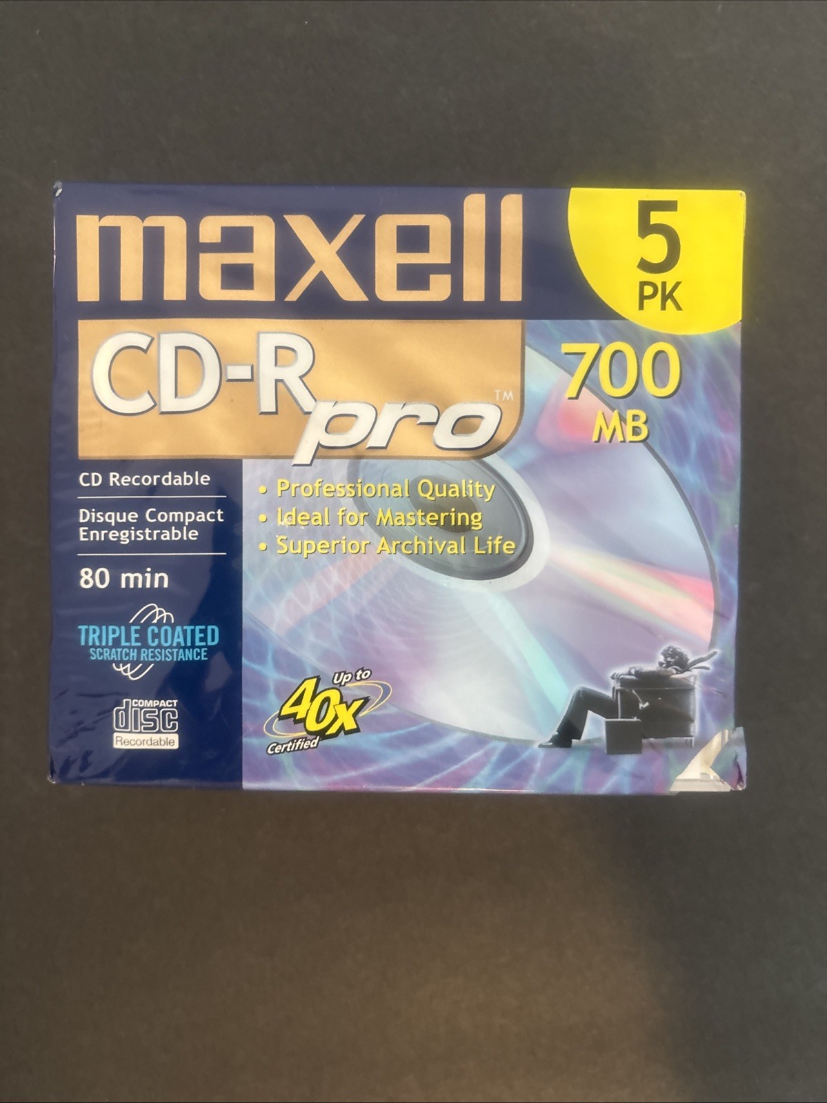 Maxwell CD-R Pro 700 MB 80 Minute CD Recordable - 5 Pack With Jewel Cases