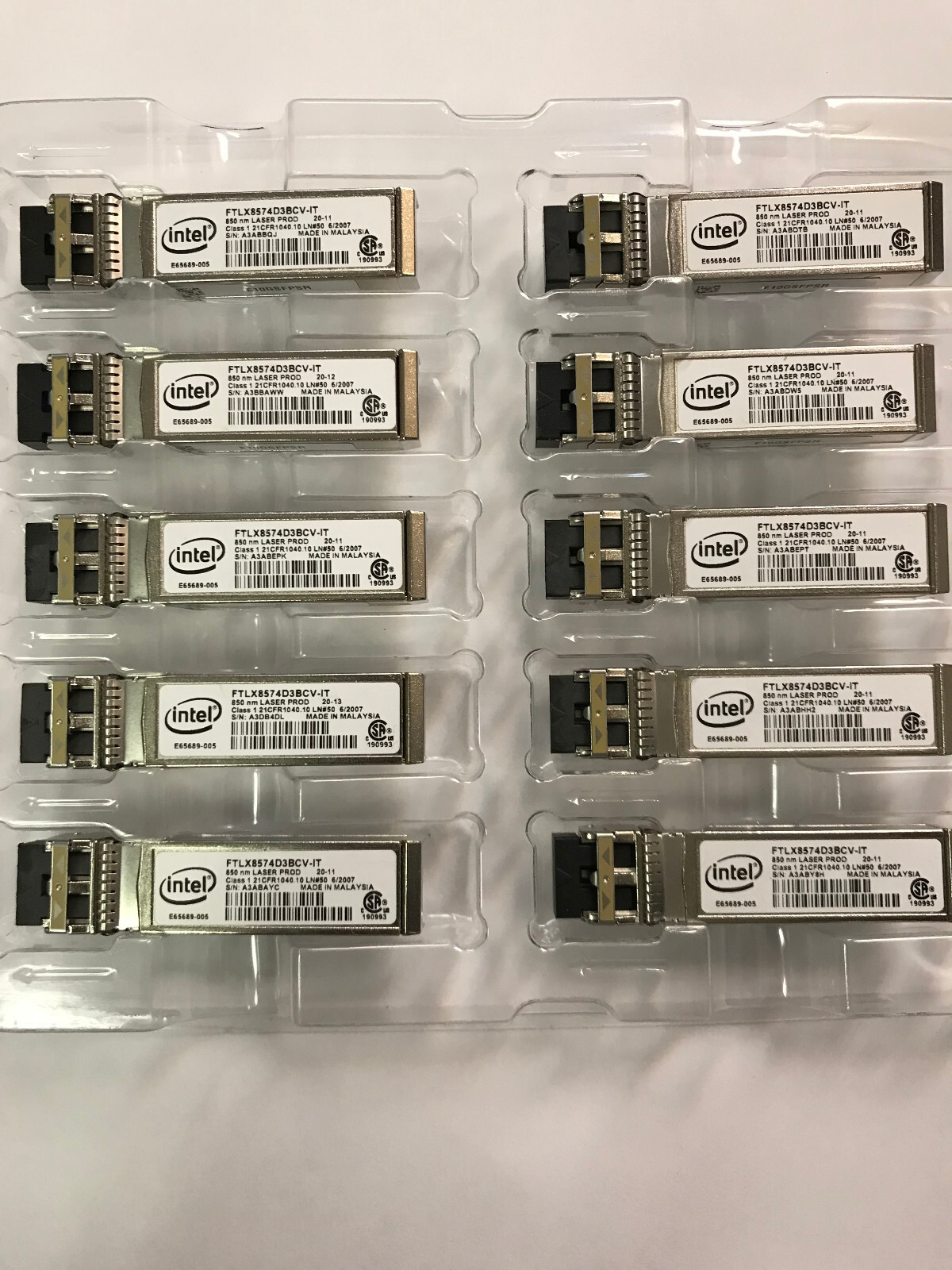 Intel FTLX8574D3BCV-IT 10Gb E10GSFPSR E65689-005 SFP+ for X520 X710 HOLOGRAM