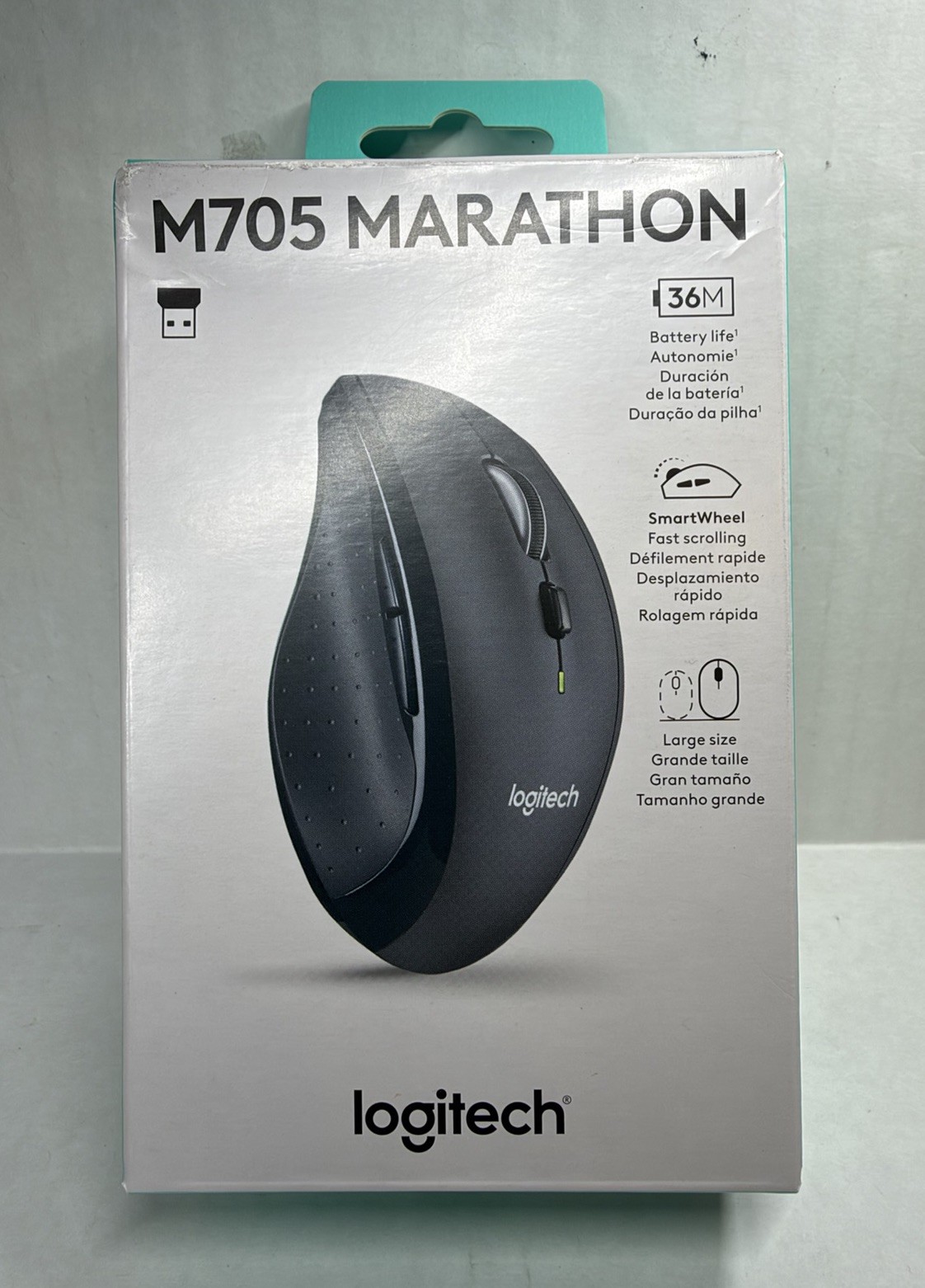 New Logitech M705 Marathon USB Laser Wireless Mouse Black 910-001935  