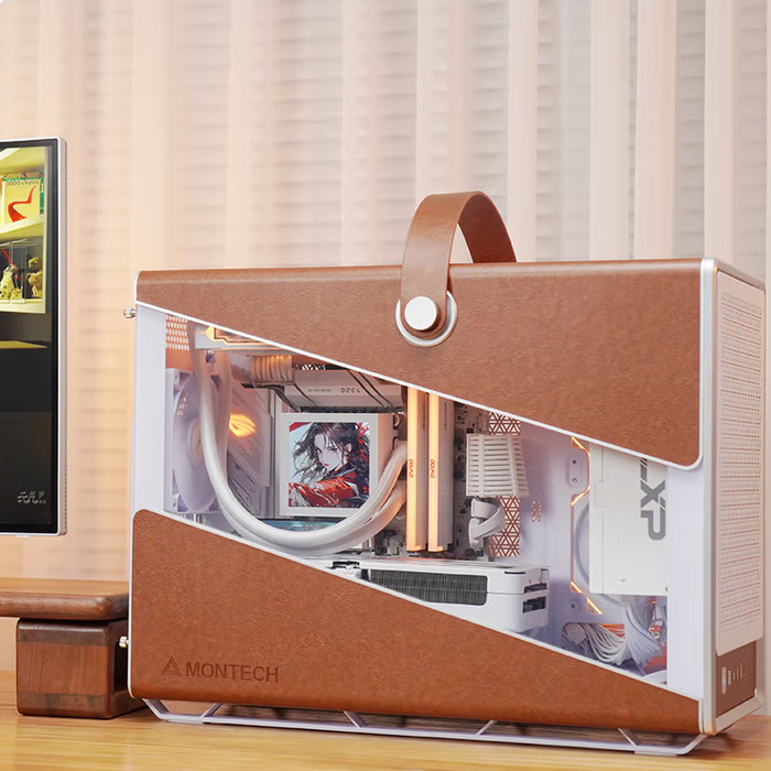 MONTECH Heritage leather handle White computer case supports  40CM graphics card