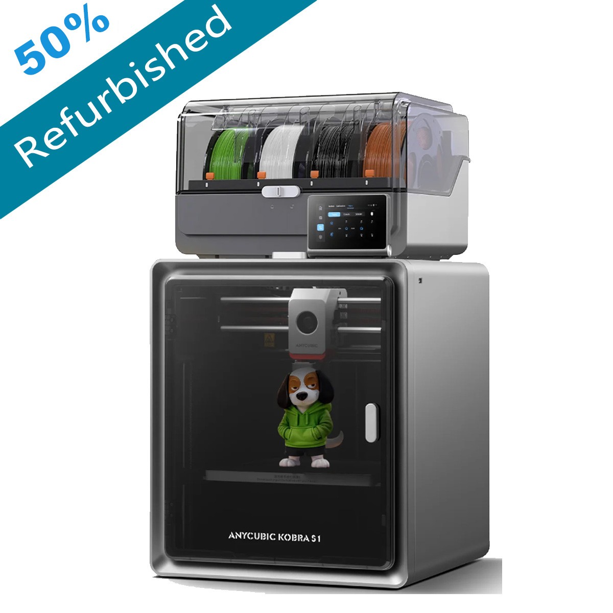 ✅50% Refurbished ✅ANYCUBIC Kobra S1 Combo 3D Printer Multicolor FDM Printing