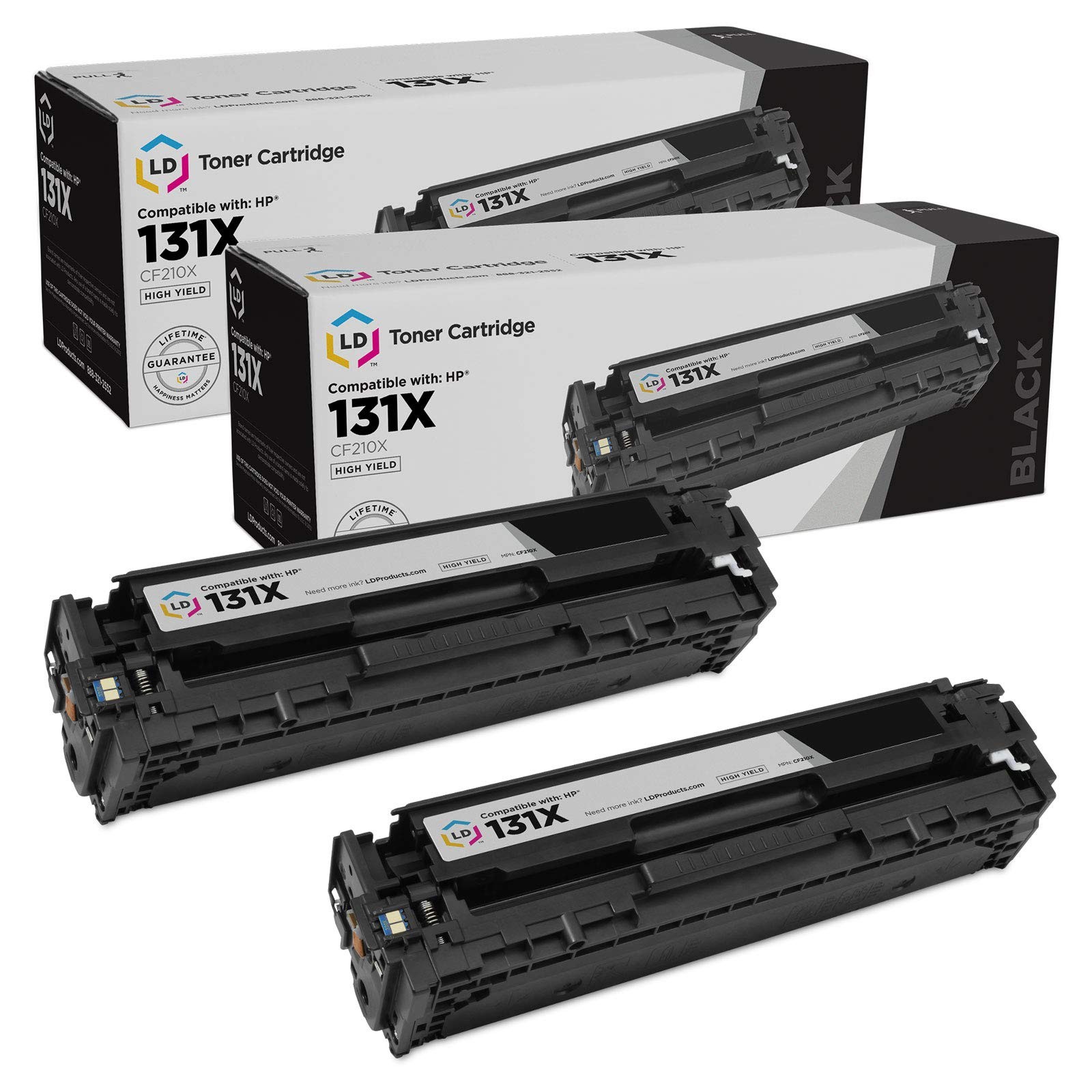Replacement Toner Replacement for HP 131X CF210X HY (Blk, 2-Pk)