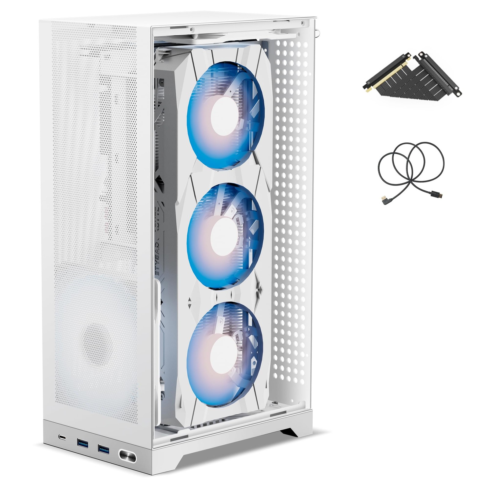 L300 Mini ITX Mesh PC Case - 8.5L Compact Gaming Chassis, Vertical GPU Mount up